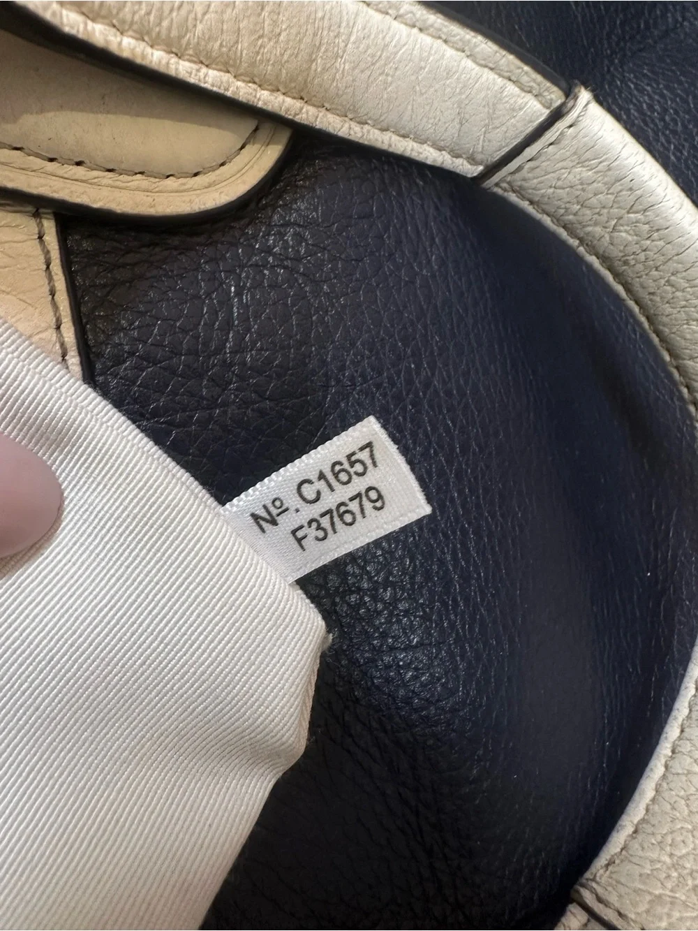 Coach Mickie Spectator Satchel Chalk and Navy Blue